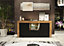 Sideboard 145cm Oak Modern Stand Black Matt Doors Free LED