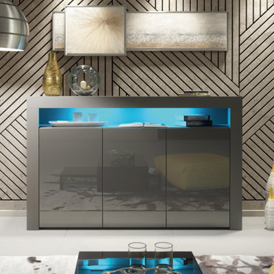 Dark grey gloss deals sideboard