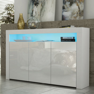 Sideboard 155cm Modern White with High Gloss Doors - Creative Furniture