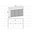 Sideboard 155cm Walnut Modern Stand Black Gloss Doors Free LED