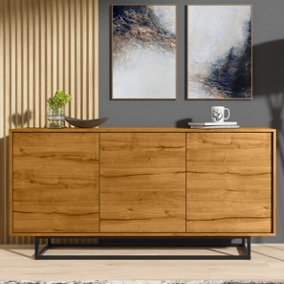 Sideboard 160cm Sideboard Cabinet Cupboard TV Stand Living Room Oak