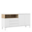 Sideboard 3 Drawers 3 Doors in White and Oak