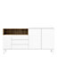 Sideboard 3 Drawers 3 Doors in White and Oak