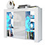 Sideboard 97cm White Modern Stand Gloss Doors Free LED
