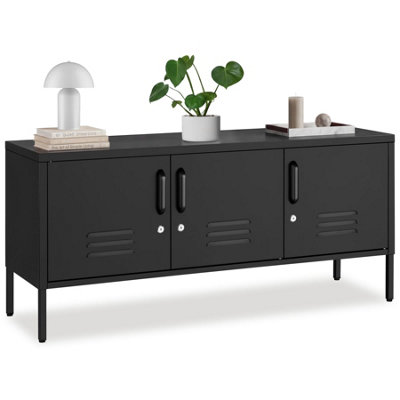 Sideboard Baker, With Lockable Doors And Cable Management 35 Cm - Black