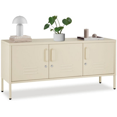 Sideboard Baker, With Lockable Doors And Cable Management 35 Cm - Cream
