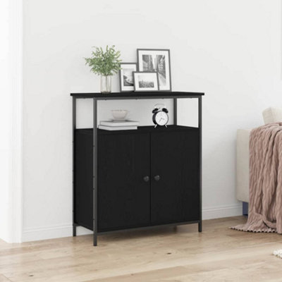 Sideboard Black oak 70 x 30 x 80 cm Engineered wood