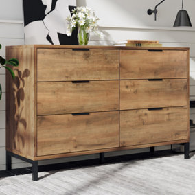 Sideboard Cabinet for Living Room, Modern Chest of Drawers with 6 drawers