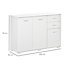Sideboard  Gloss High gloss Chipboard 3 door 2 drawer Standard Cabinet (H)760mm (W)1060mm (D)350mm