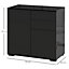Sideboard  Matt Black Chipboard 2 door 2 drawer Standard Cabinet (H)740mm (W)790mm (D)360mm