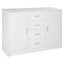Sideboard  Matt White Chipboard 2 door 4 drawer Standard Cabinet (H)900mm (W)1200mm (D)400mm
