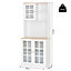 Sideboard  Matt White MDF 3 door 0 drawer Tall Sideboard (H)1830mm (W)800mm (D)370mm