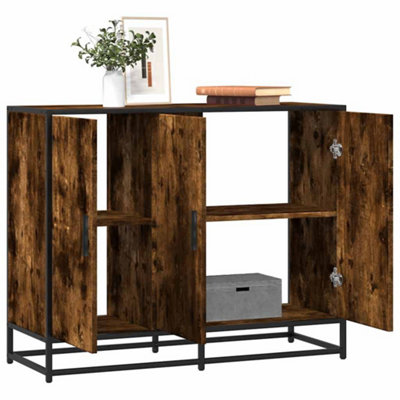 Sideboard Smoked Oak 94x35x76 cm Engineered Wood