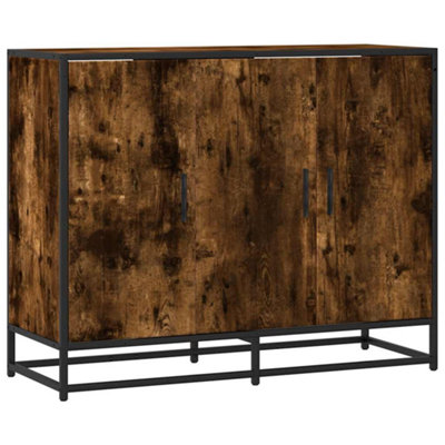 Sideboard Smoked Oak 94x35x76 cm Engineered Wood