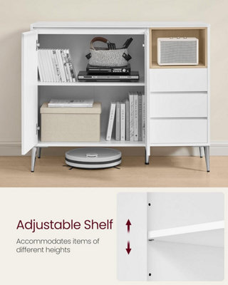 Sideboard, Storage Cabinet, with Doors & Height Adjustable Shelf, 3 ...
