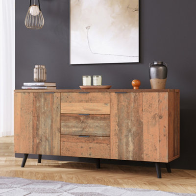 Sideboard Storage Cupboard TV Cabinet with Adjustable Shelves Dresser for Living Room Dining Room Bedroom Vintage Brown