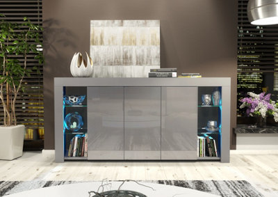 Senvoziii LED TV Stand - High Gloss Sideboard TV Cabinet