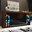 Sideboard TV Unit Display Cabinet Cupboard TV Stand Living Room High Gloss Doors - Walnut & Black