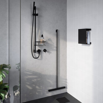 SIDELINE - Basket for shower riser rail. Black. Basket 200 x 110 mm.
