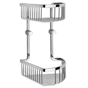 SIDELINE - Corner Shower Basket, Double, Polished Chrome, Height 295 mm