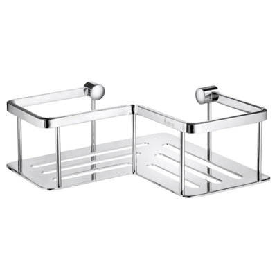 SIDELINE - Corner Shower Basket in Polished Chrome and Solid Brass Construction