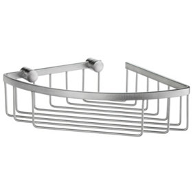 SIDELINE - Design Corner Shower Basket in Brushed Chrome