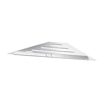 SIDELINE - Grout Line Corner Shelf in Polished Stainless Steel