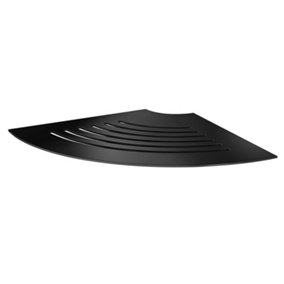 SIDELINE - Grout Line Corner Shelf, with lines. Black Stainless Steel.