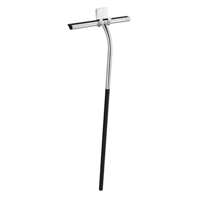 SIDELINE - Shower Squeegee, Extra long shaft in matt black, Chromed/Black