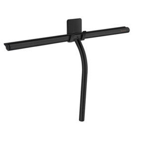 SIDELINE - Shower Squeegee with self-adhesive Hook. Black/Silicone