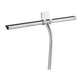 SIDELINE - Shower Squeegee with self-adhesive Hook. Chromed/Silicone.