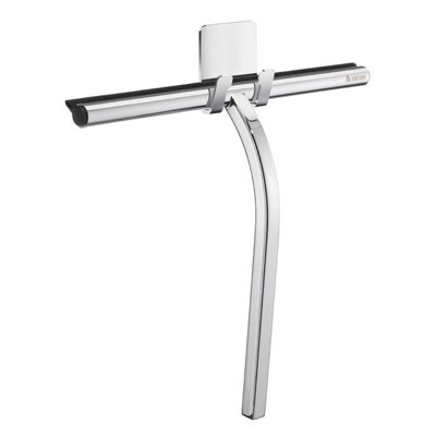 SIDELINE - Shower Squeegee with self-adhesive Hook, Chromed Stainless Steel