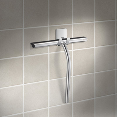 SIDELINE - Shower Squeegee with self-adhesive Hook, Chromed