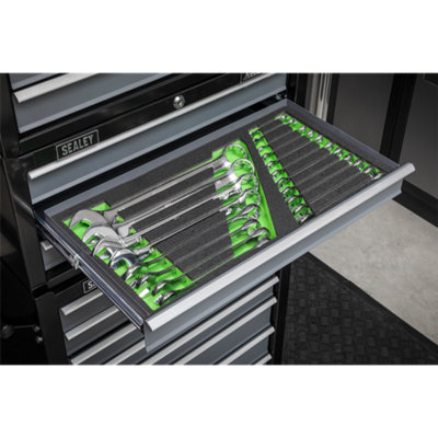 Siegen Combination Spanner Set with Tool Tray 19pc
