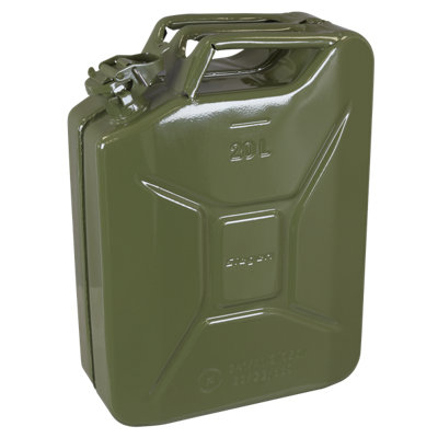 Siegen Jerry Can From 0.8mm Steel With Protective Lining 20L Green JCY20G