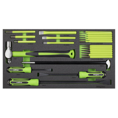 Siegen Pry Bar, Hammer & Punch Set with Tool Tray 23pc