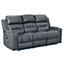 Siena 3 Seater Electric Cinema Recliner Sofa Set in Grey Leather Aire