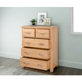 Sienna 2 Over 3 Chest of Drawers - D47 x W95 x H120 cm - Oak