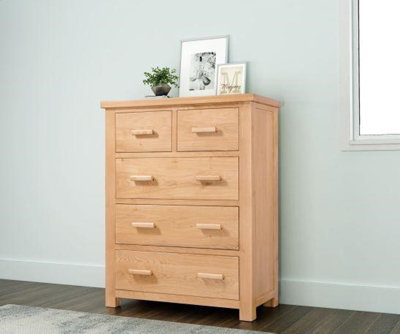 Sienna 2 Over 3 Chest of Drawers - D47 x W95 x H120 cm - Oak