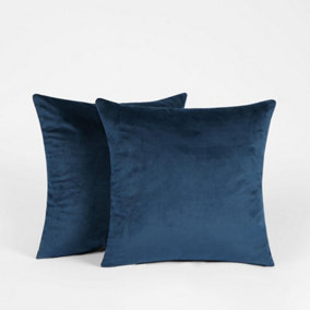 Sienna 2 x Matte Velvet Cushion Covers Soft Plain Zip