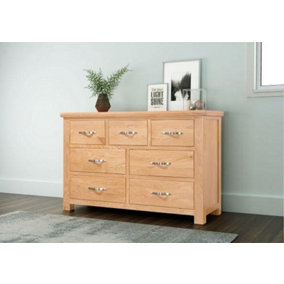 Sienna 3 Over 4 Chest of Drawers - D47 x W130 x H85 cm - Oak