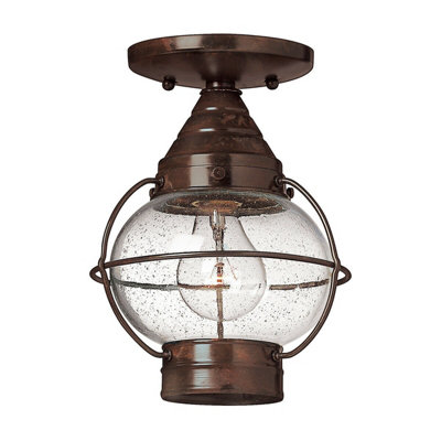 Sienna Bronze LED Flush Light for Low Ceilings - 1 Bulb E27 60W Fixture