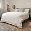 Sienna Check Seersucker Duvet Cover with Pillowcase Set, White - Double
