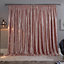 Sienna Crushed Velvet Pair of Pencil Pleat Curtains, Blush - 66" x 54