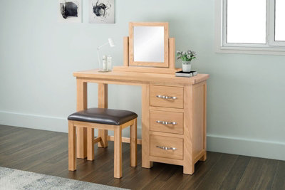 Sienna Dressing Table Set - D47 x W106.5 x H76 cm - Oak