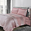 Sienna Glitter Duvet Cover with Pillow Case Sparkle Velvet Bedding, Blush Pink - Single
