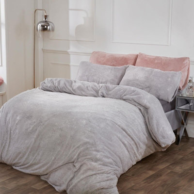 Sparkle teddy fleece duvet cover new arrivals