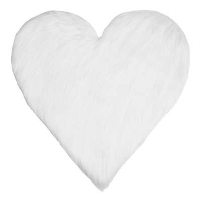 Sienna Heart Shaped Faux Fur Fluffy Plush Fleece Bedroom Rug, 65 x 65cm ...