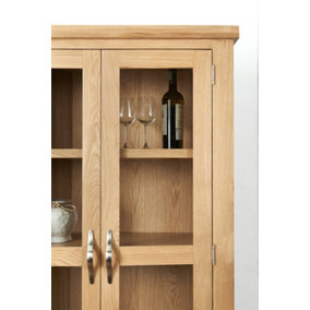 Sienna Large Display Cabinet - D37 x W95 x H195 cm - Oak