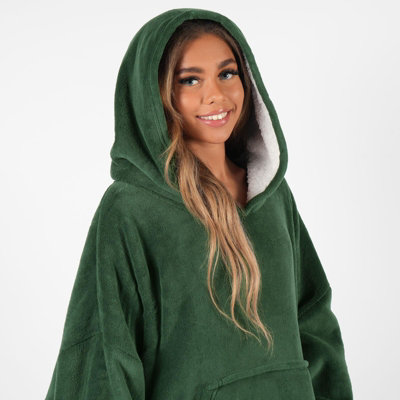 Oversized sherpa fleece sweatshirt on sale